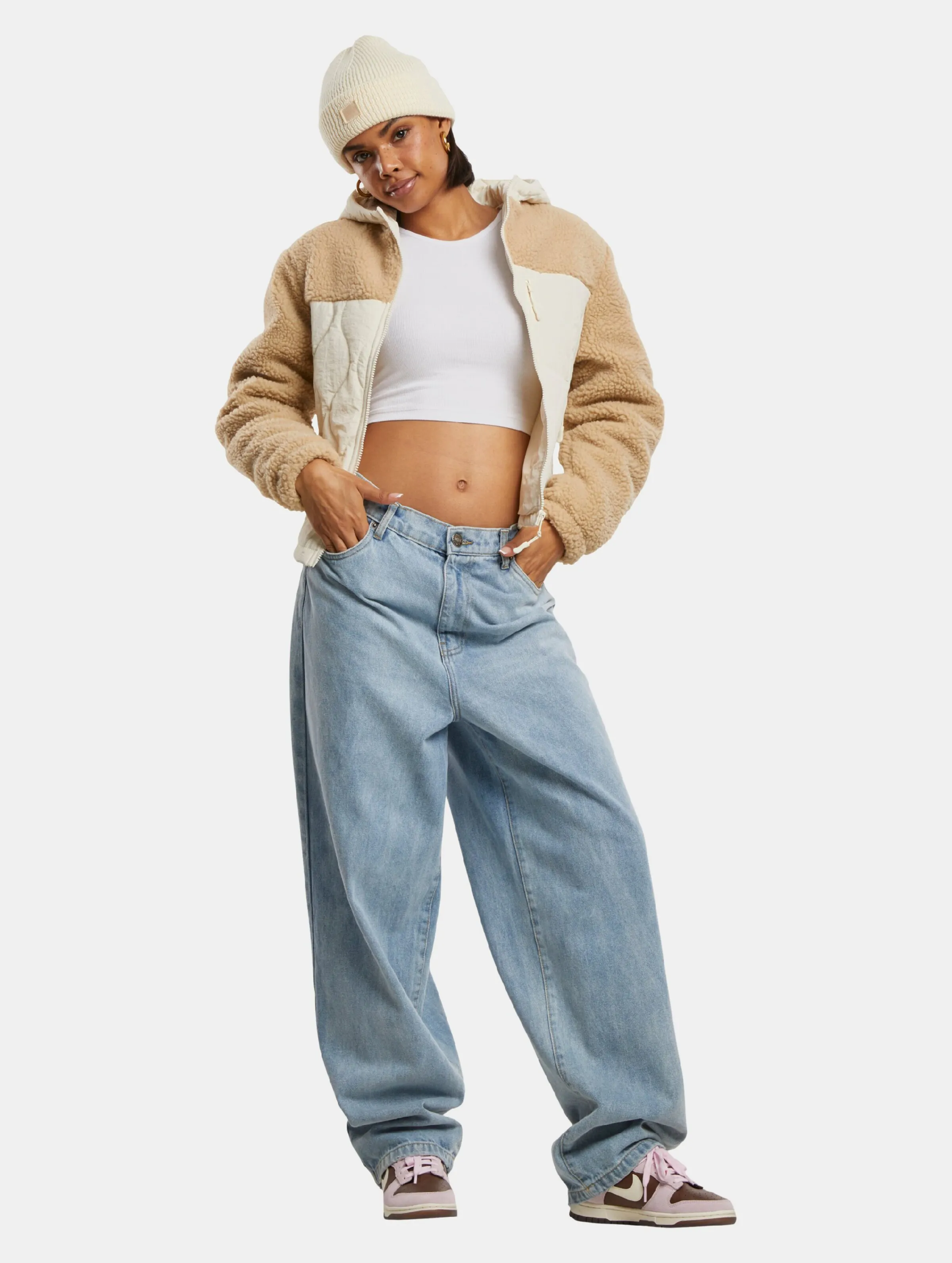 Ladies Sherpa Crinkle Nylon Mix