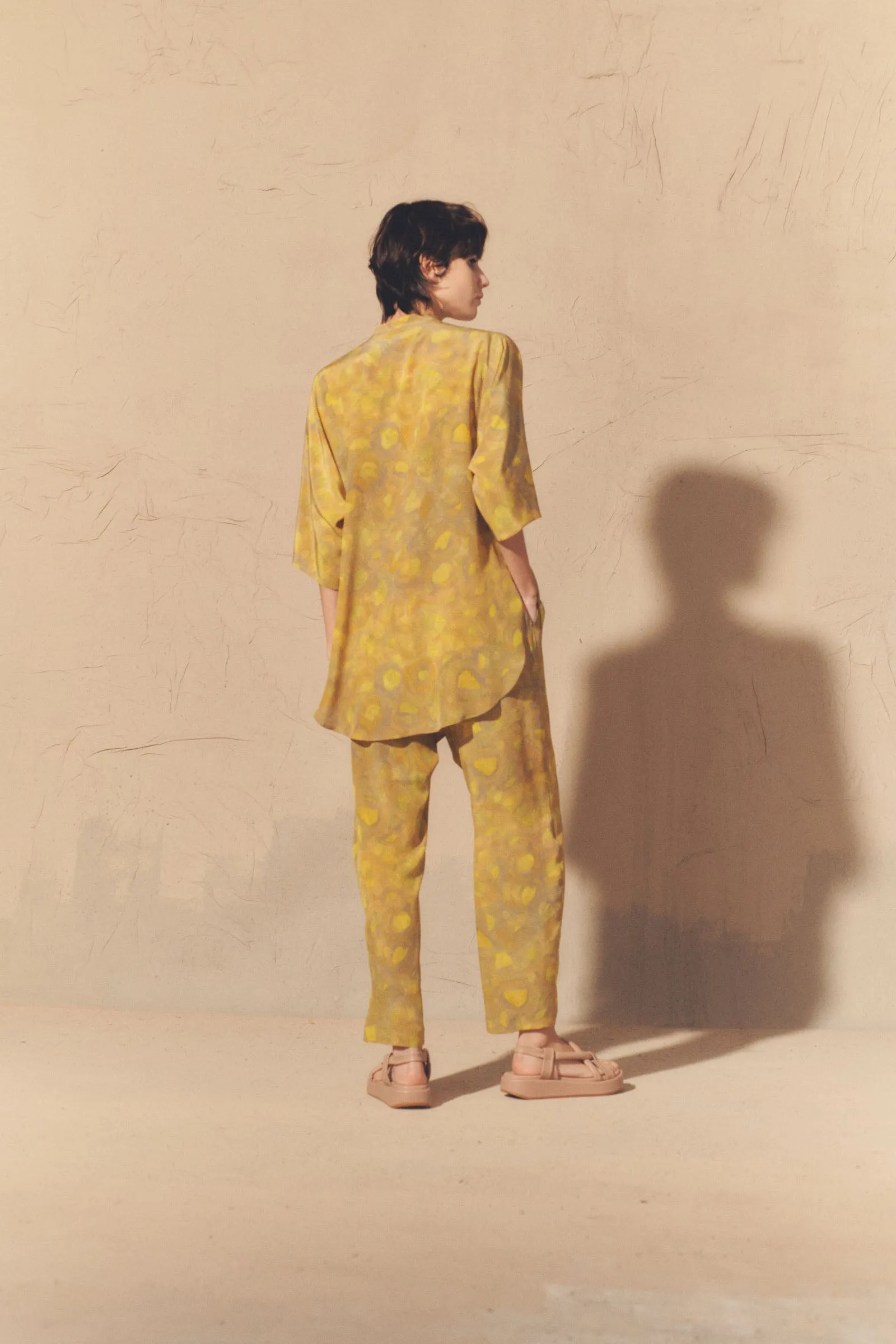 Lili, lima print silk pants