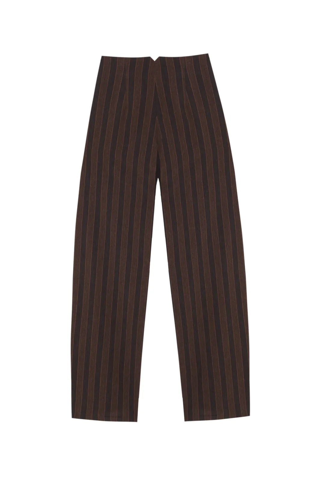 Marcel, brown striped pants in linen and wool