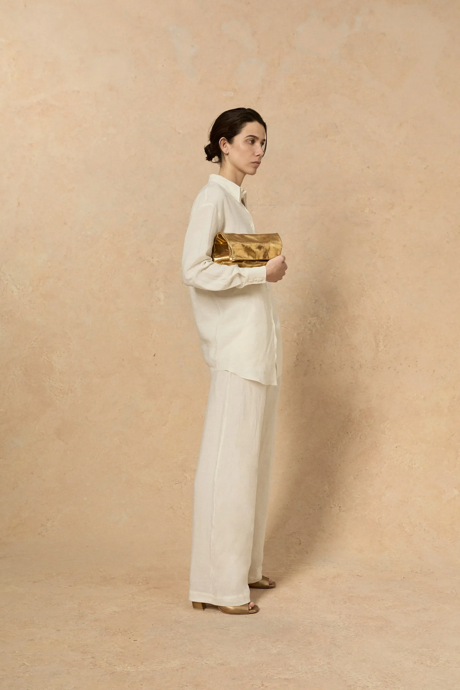 Marlo, ecru linen pants