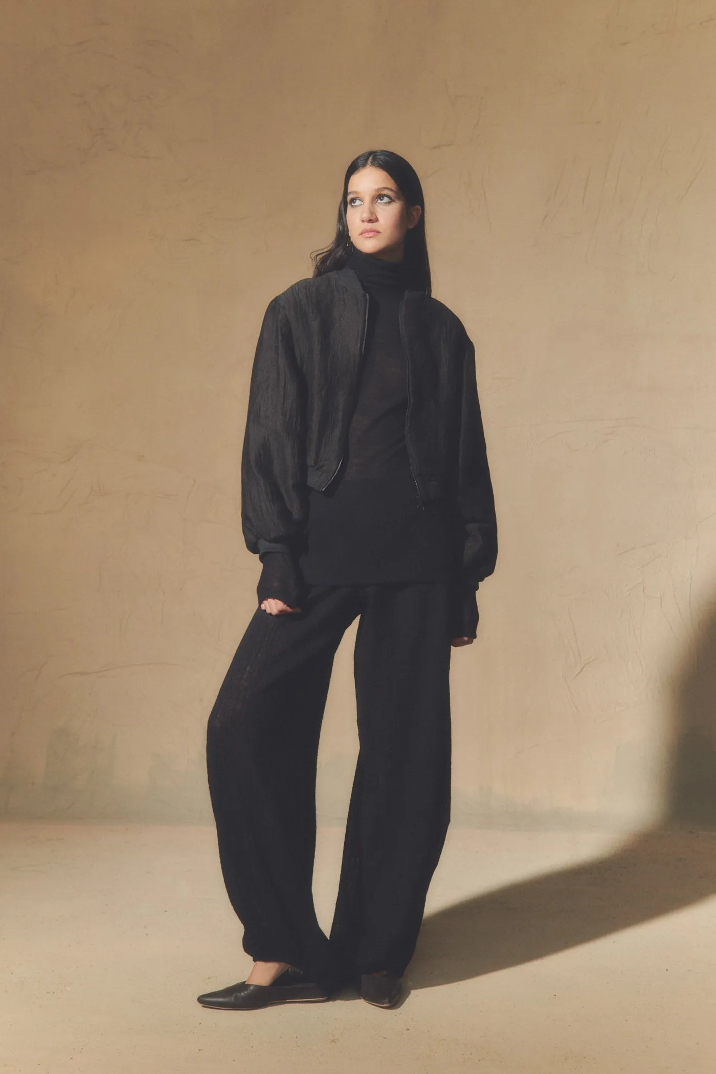 Maryam, black virgin wool pants