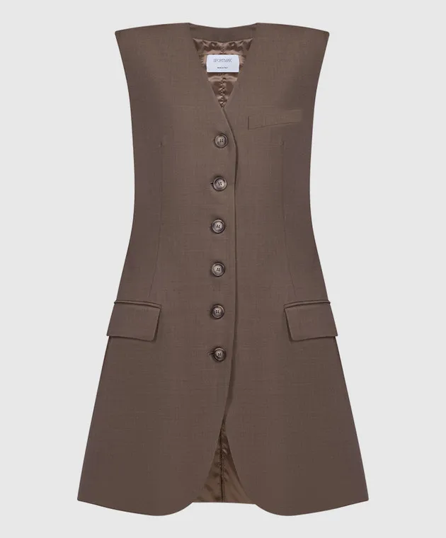 Max Mara Sportmax Bronte brown waistcoat