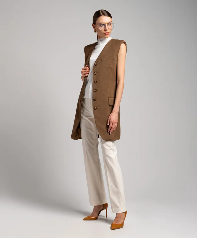 Max Mara Sportmax Bronte brown waistcoat