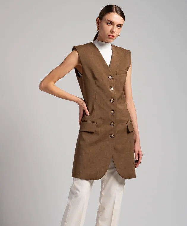 Max Mara Sportmax Bronte brown waistcoat