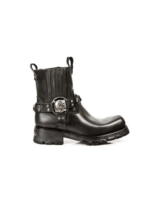 MEDIA BOTA ESTILO MOTERO PARA HOMBRE DE PIEL
