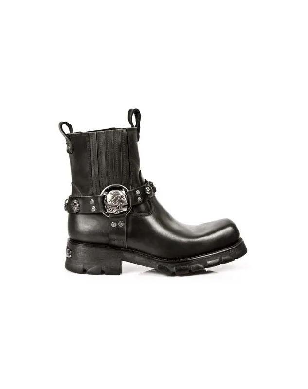 MEDIA BOTA ESTILO MOTERO PARA HOMBRE DE PIEL