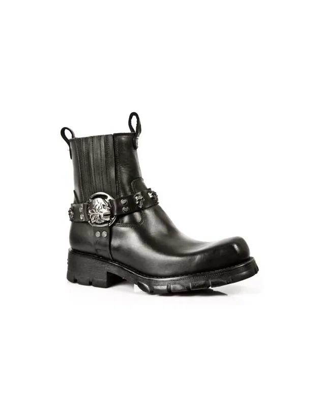 MEDIA BOTA ESTILO MOTERO PARA HOMBRE DE PIEL