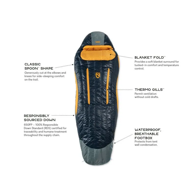 NEMO Disco Mens 15 Reg (Azul/Amarillo) Saco de dormir para hombre
