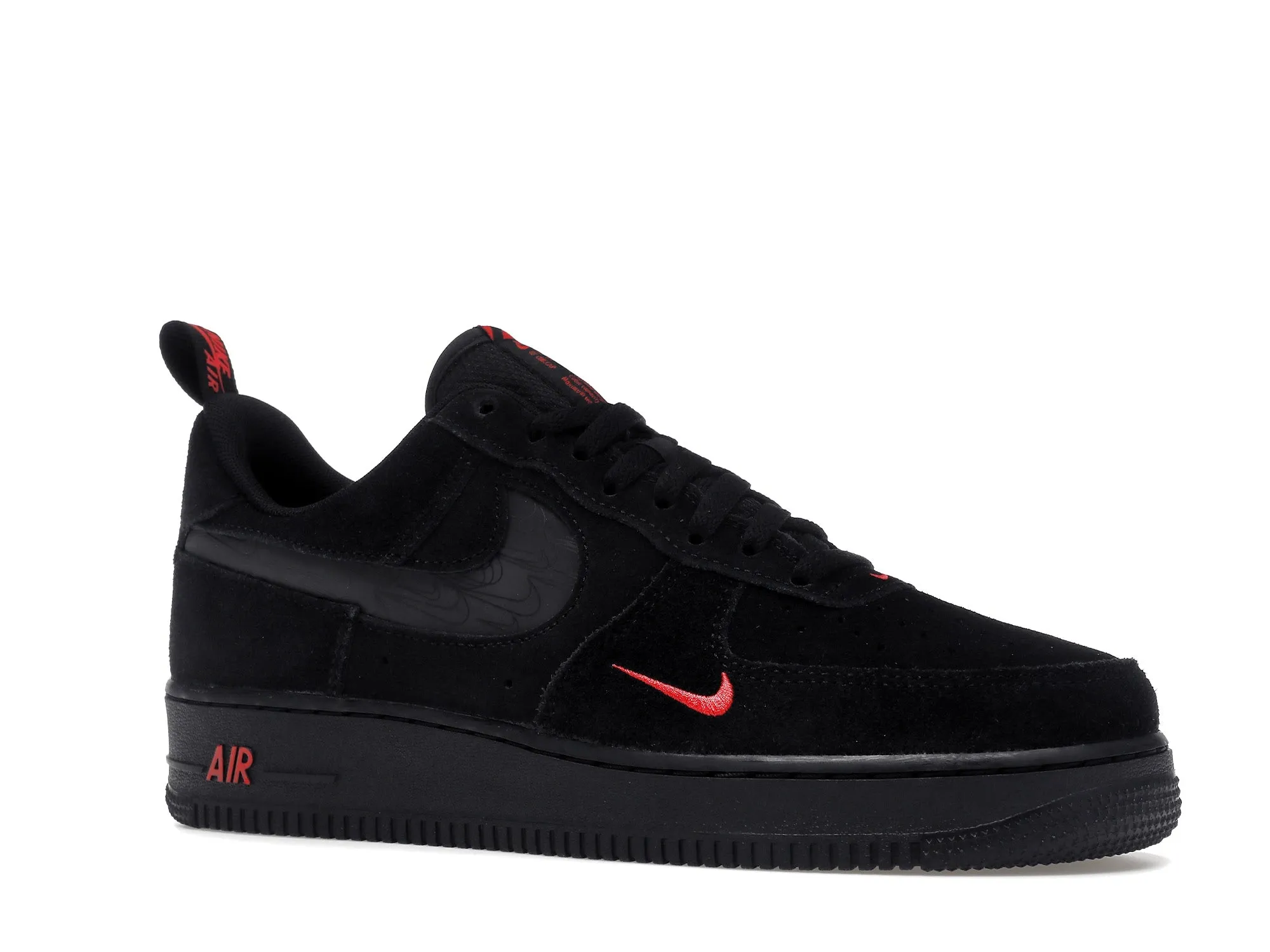 NIKE AIR FORCE 1 LOW MULTISWOOSH BLACK CRIMSON