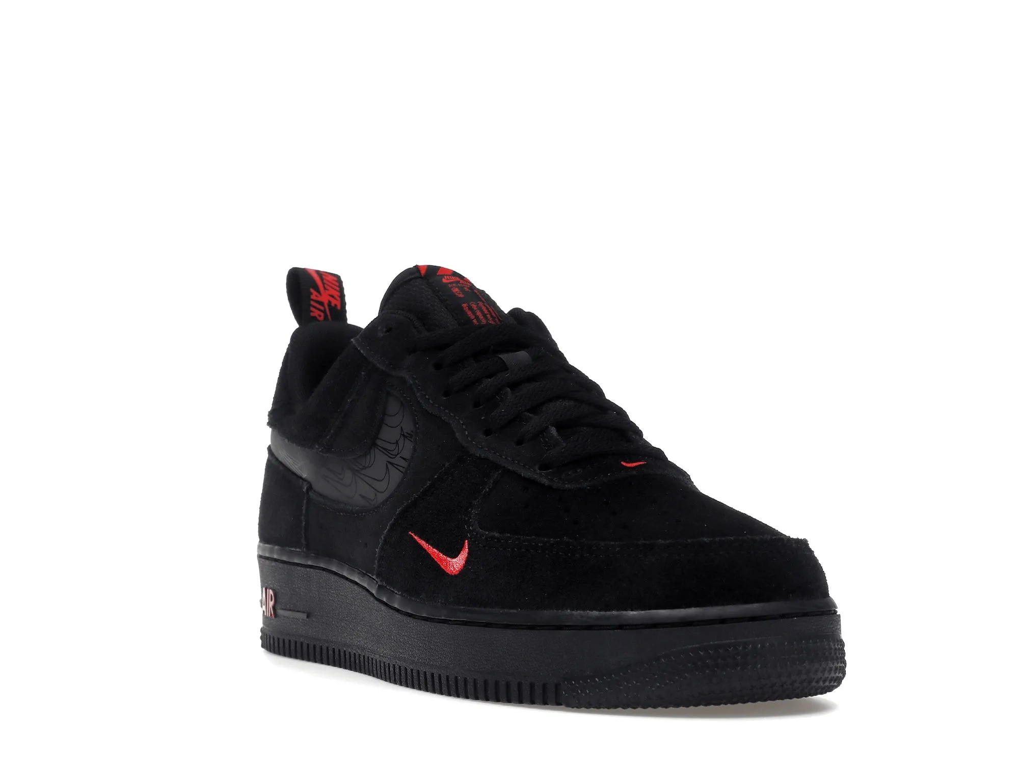 NIKE AIR FORCE 1 LOW MULTISWOOSH BLACK CRIMSON
