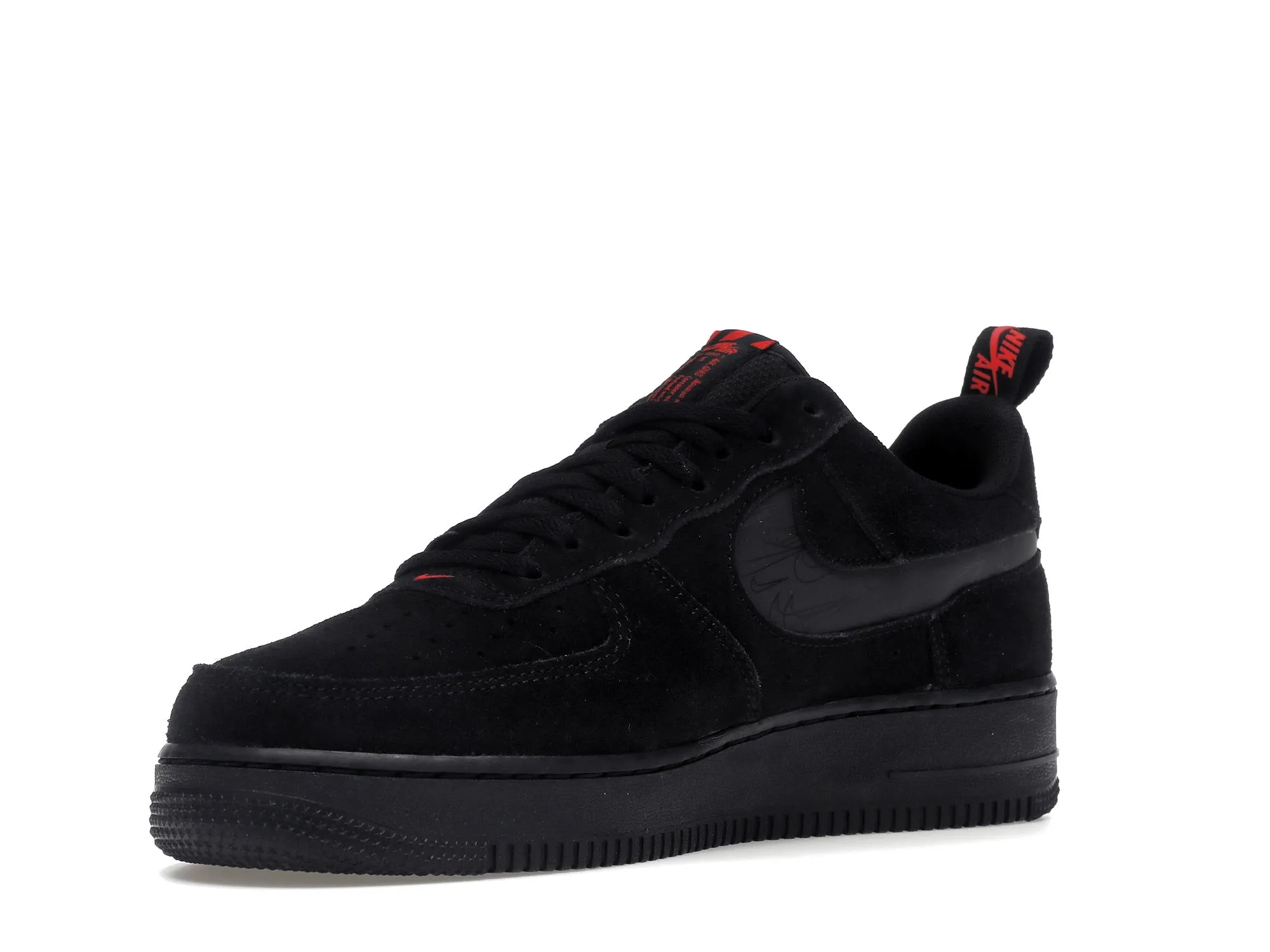 NIKE AIR FORCE 1 LOW MULTISWOOSH BLACK CRIMSON