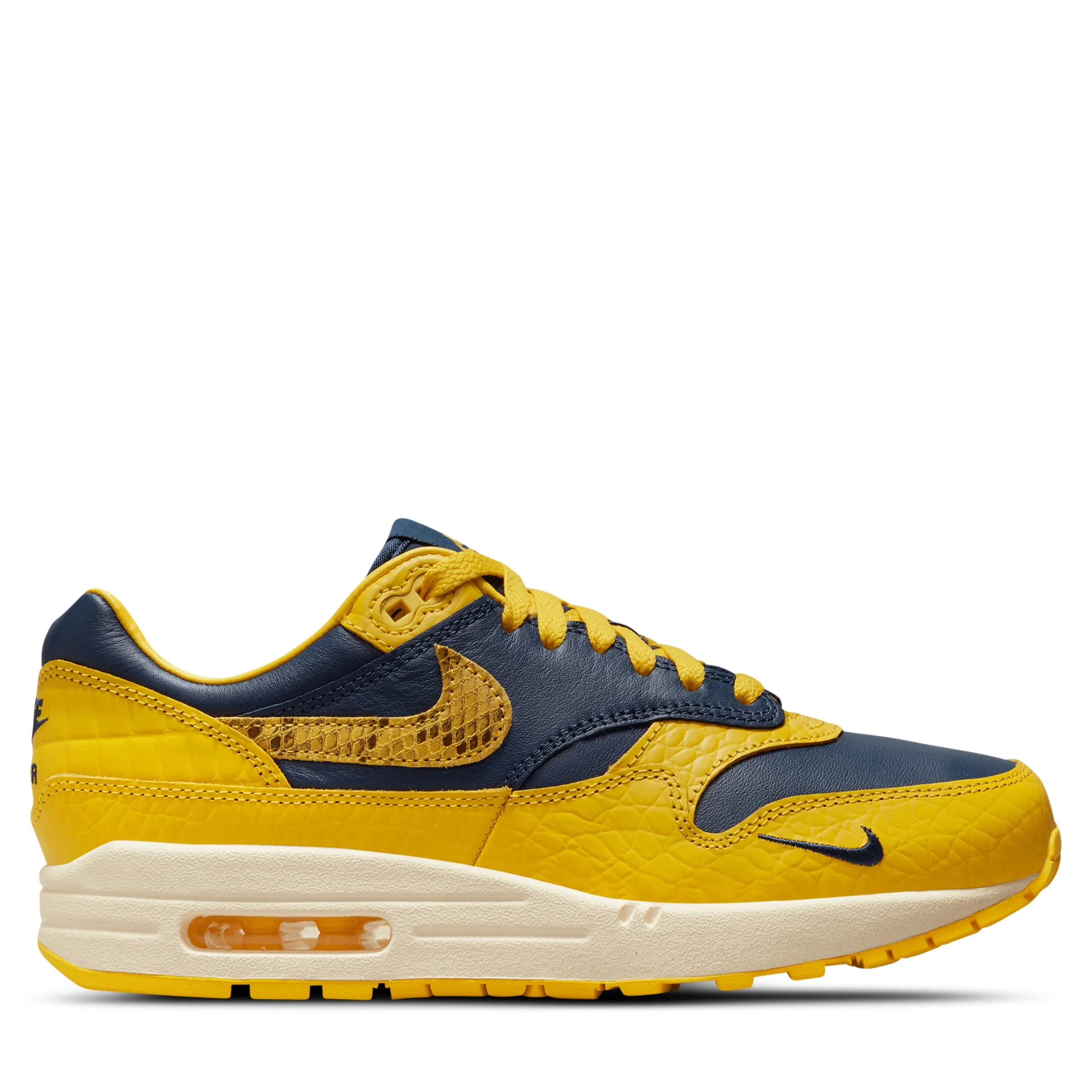 NIKE WOMEN AIR MAX 1 PRM MIDNIGHT NAVY/VARSITY MAIZENATURAL