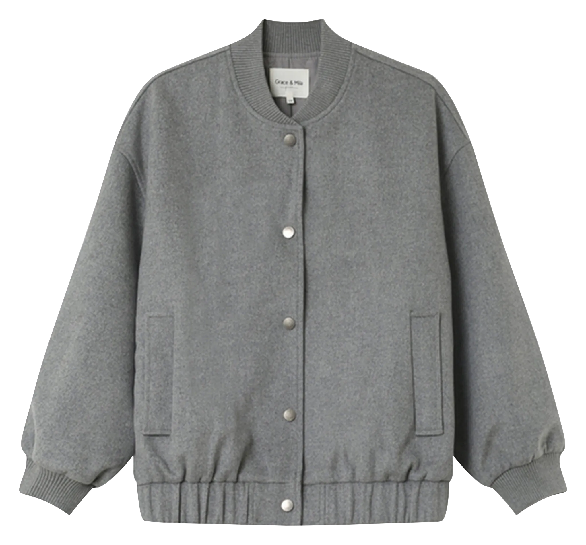 NUMA  CHAQUETA DE MEZCLA DE LANA CON CUELLO REDONDO EN GRIS