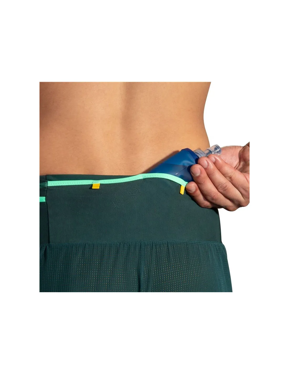 PANTALONES DE RUNNING BROOKS HIGH POINT 5" 2IN1 HOMBRE VERDE