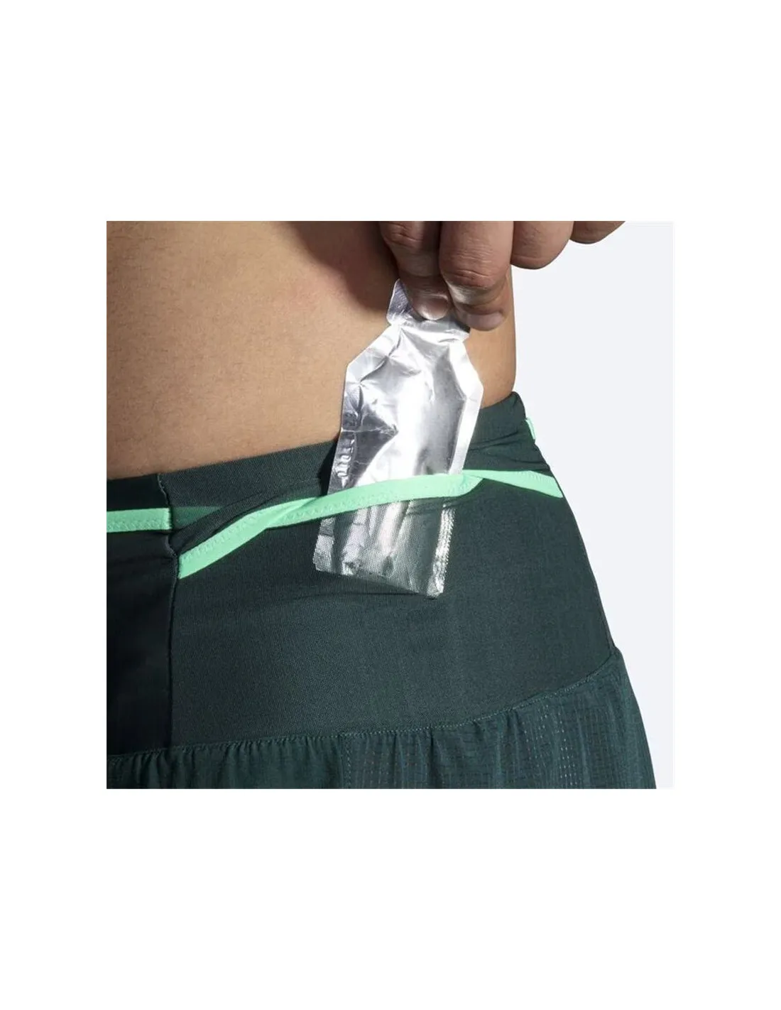 PANTALONES DE RUNNING BROOKS HIGH POINT 5" 2IN1 HOMBRE VERDE