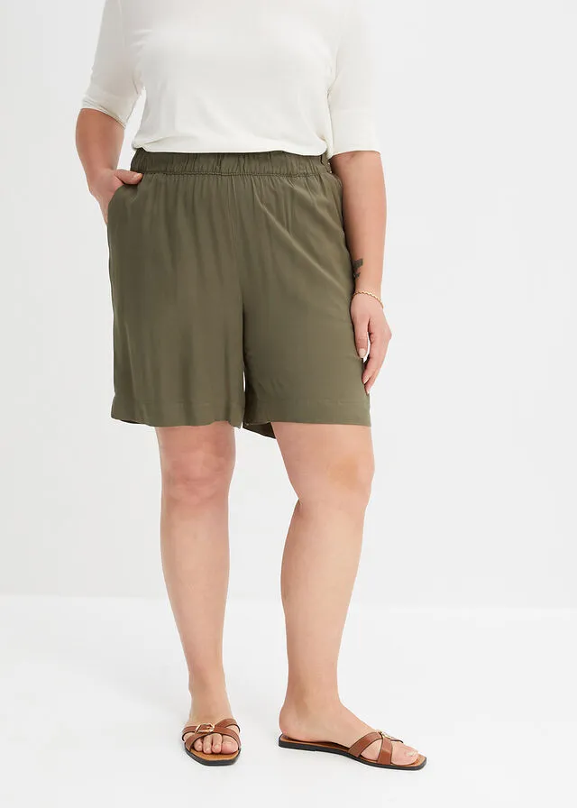 Pantalón corto de viscosa sostenible Negro