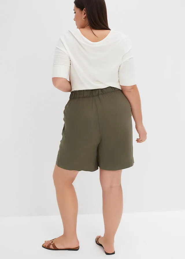 Pantalón corto de viscosa sostenible Negro