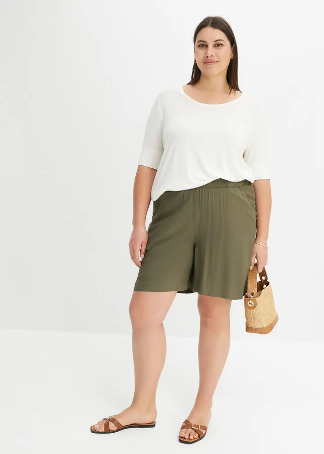 Pantalón corto de viscosa sostenible Negro