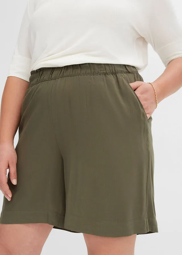 Pantalón corto de viscosa sostenible Negro