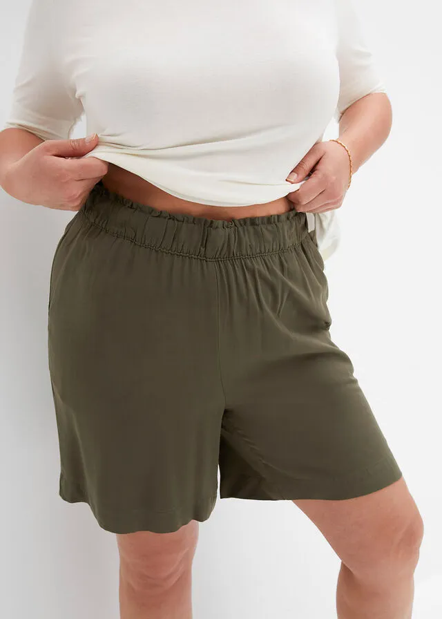 Pantalón corto de viscosa sostenible Negro