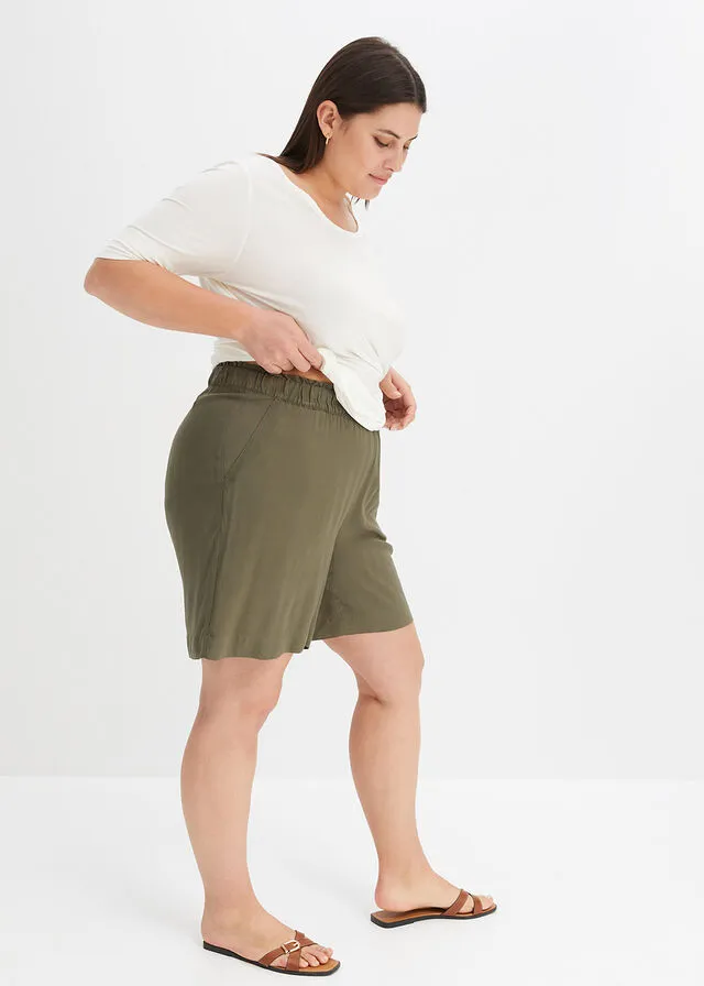 Pantalón corto de viscosa sostenible Negro