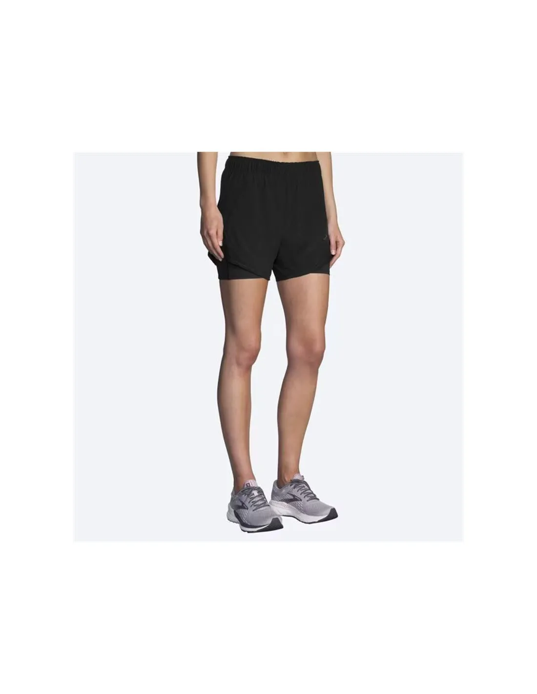 PANTALóN DE RUNNING BROOKS CHASER 5" 2IN1 BLACK MUJER