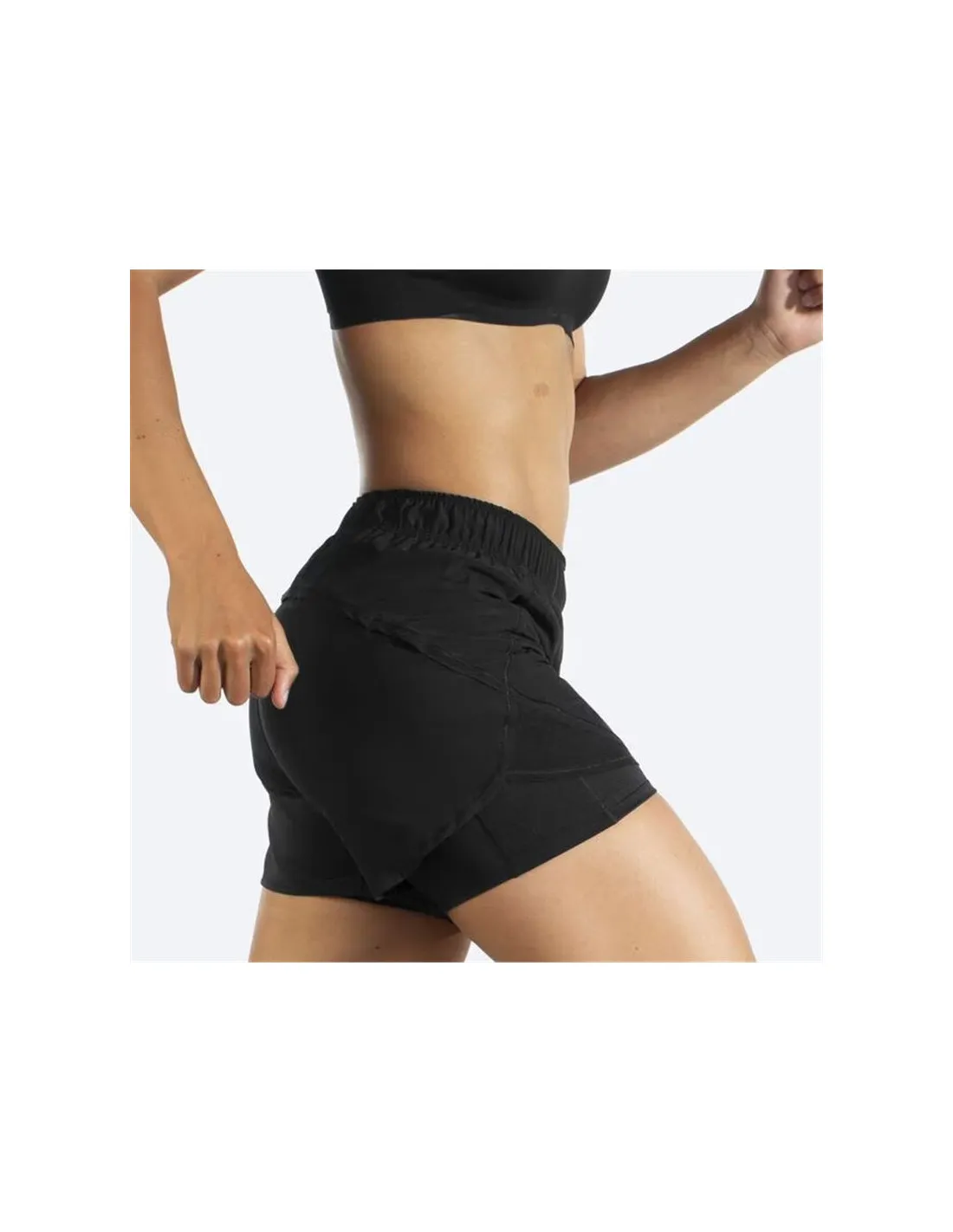 PANTALóN DE RUNNING BROOKS CHASER 5" 2IN1 BLACK MUJER