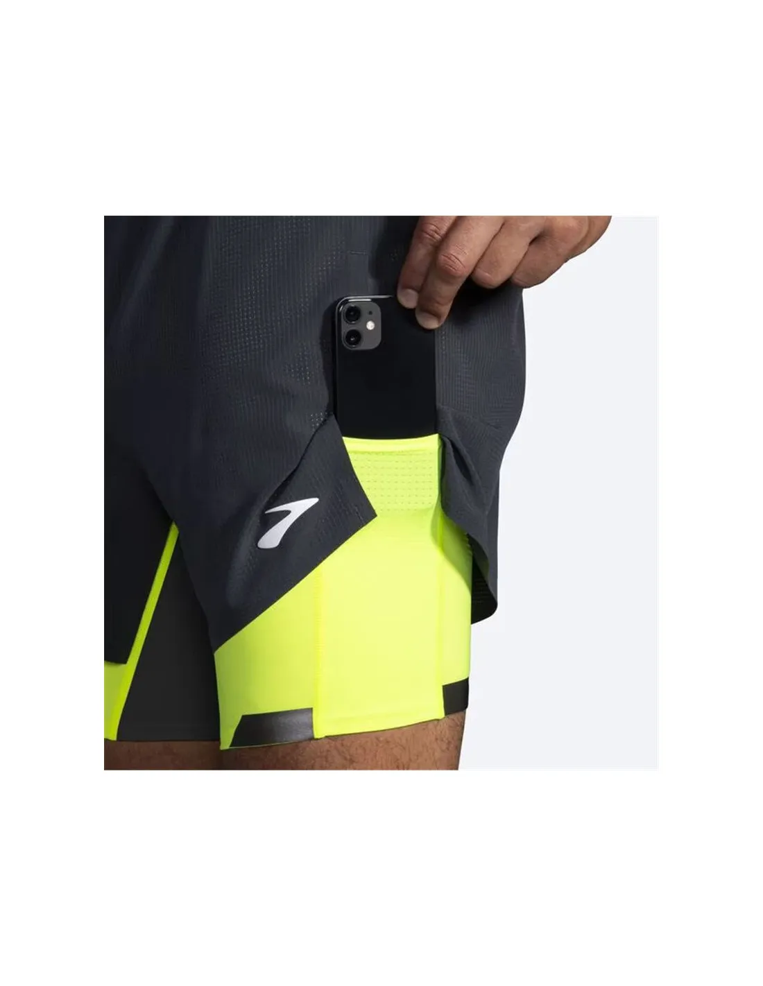 PANTALóN DE RUNNING BROOKS RUN VISIBLE 5" 2IN1 ASPHALT/NIGHTLIFE HOMBRE