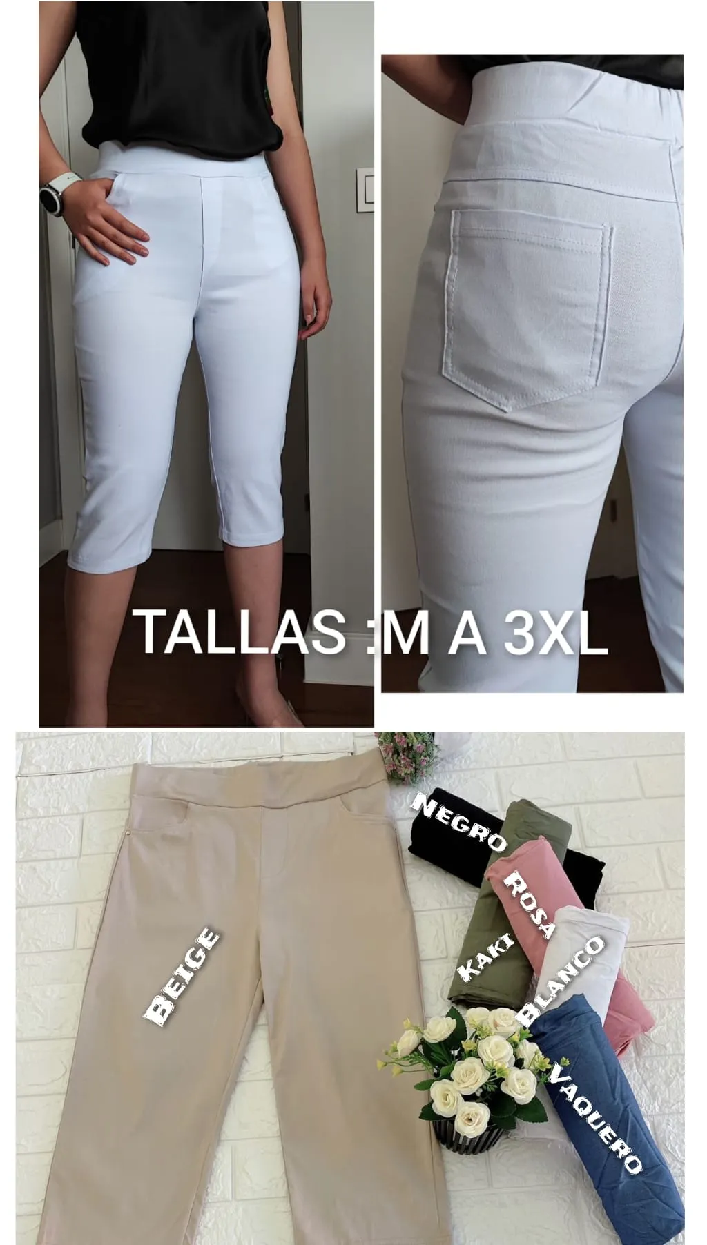 Pantalón Pirata Mujer Talla Grande