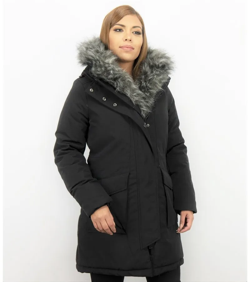 PARKA VERDE MUJER  ABRIGOS DE PIEL  PLUMIFEROS MUJER  NEGRO