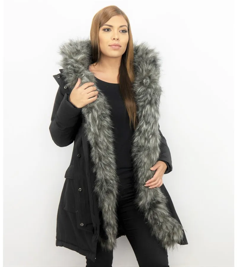 PARKA VERDE MUJER  ABRIGOS DE PIEL  PLUMIFEROS MUJER  NEGRO