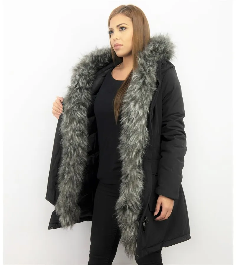 PARKA VERDE MUJER  ABRIGOS DE PIEL  PLUMIFEROS MUJER  NEGRO