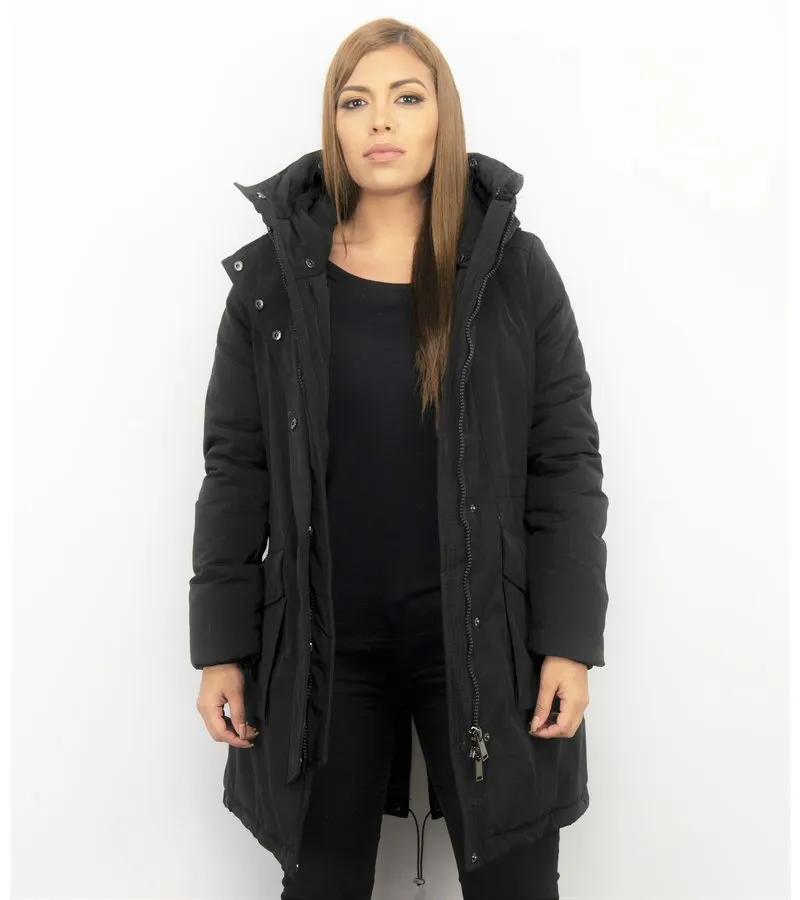 PARKA VERDE MUJER  ABRIGOS DE PIEL  PLUMIFEROS MUJER  NEGRO