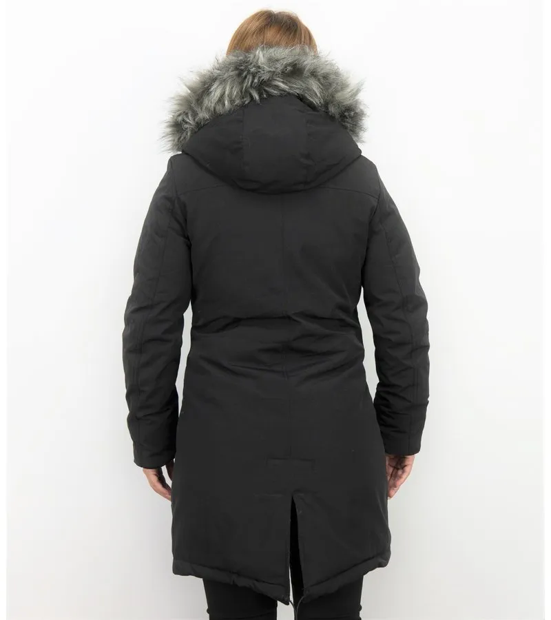 PARKA VERDE MUJER  ABRIGOS DE PIEL  PLUMIFEROS MUJER  NEGRO
