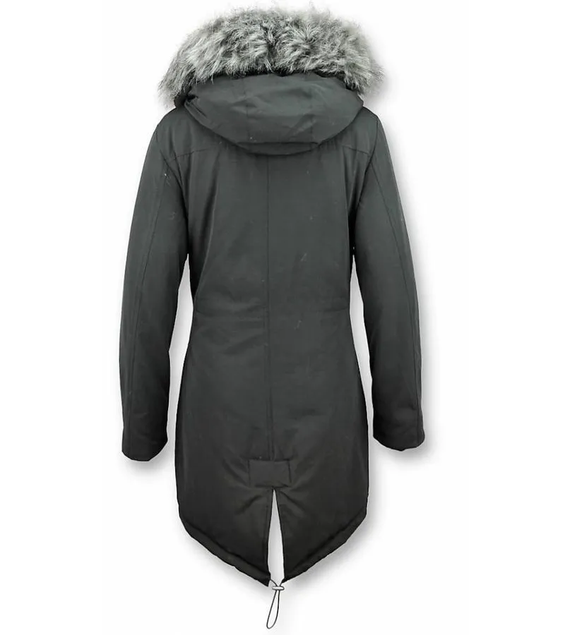PARKA VERDE MUJER  ABRIGOS DE PIEL  PLUMIFEROS MUJER  NEGRO