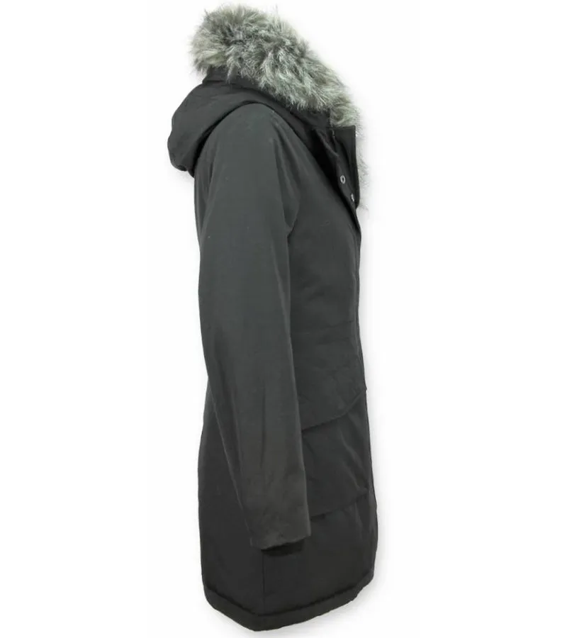 PARKA VERDE MUJER  ABRIGOS DE PIEL  PLUMIFEROS MUJER  NEGRO