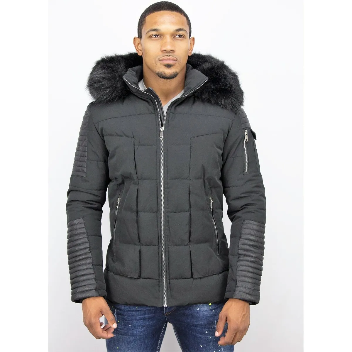 Parkas Hombre Abrigo De Pieles