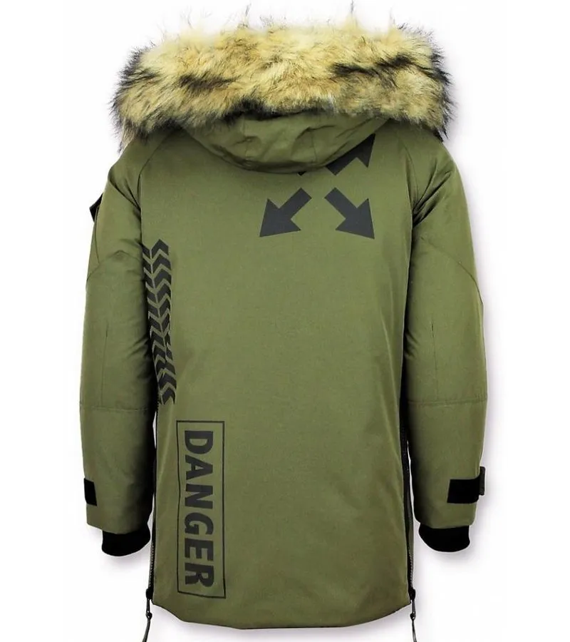 PARKAS HOMBRE  CHAQUETA DE PARKA  PARKAS CUELLO DE PIEL  ABRIGOS HOMBRE  VERDE