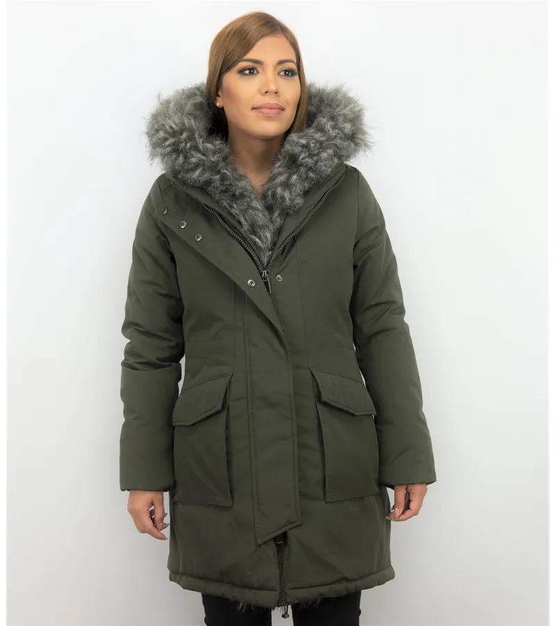 PARKAS MUJER  ABRIGOS DE PIEL  PLUMIFEROS MUJER  VERDE