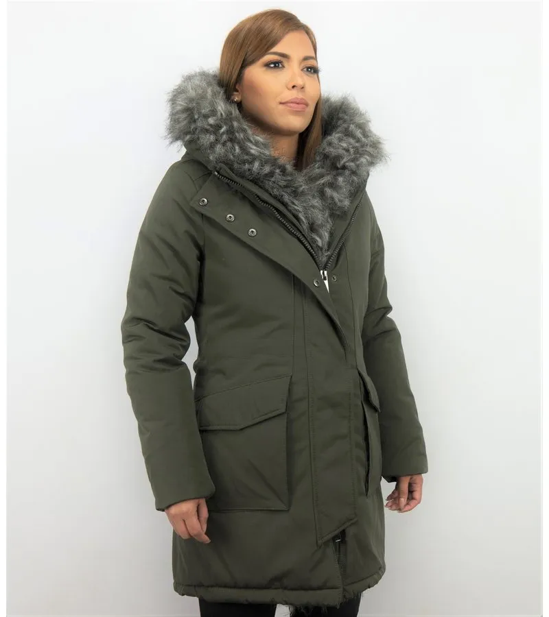 PARKAS MUJER  ABRIGOS DE PIEL  PLUMIFEROS MUJER  VERDE