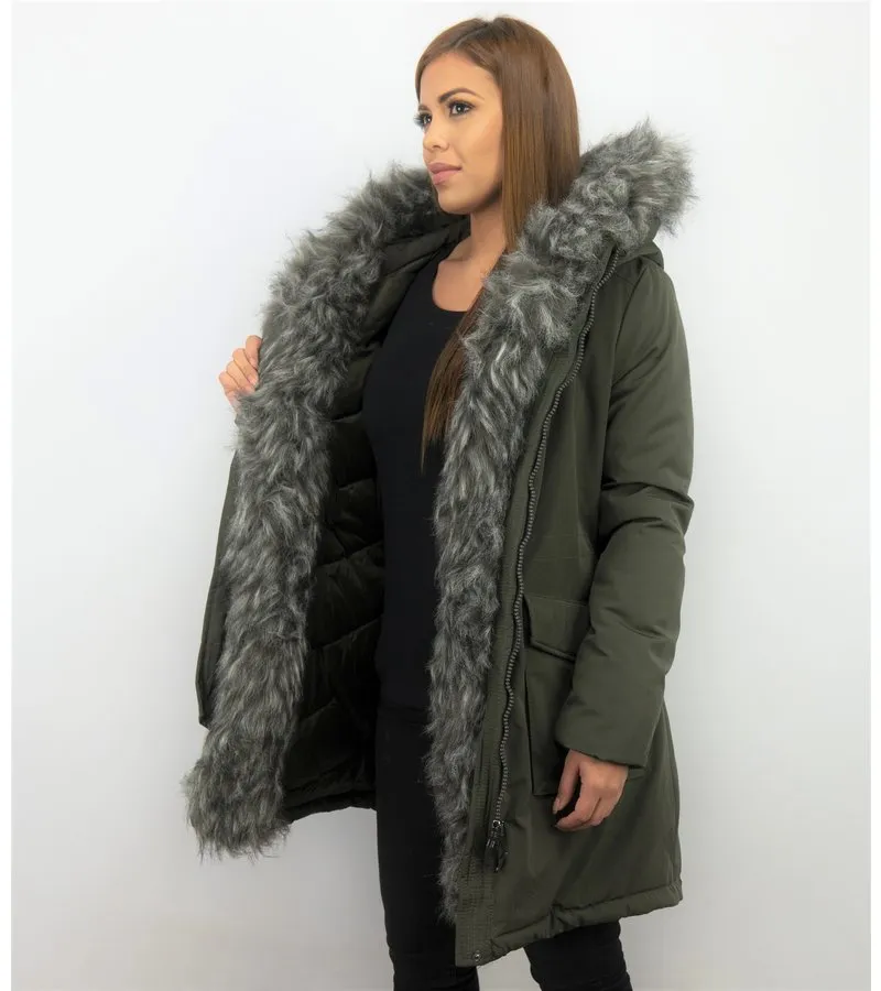 PARKAS MUJER  ABRIGOS DE PIEL  PLUMIFEROS MUJER  VERDE