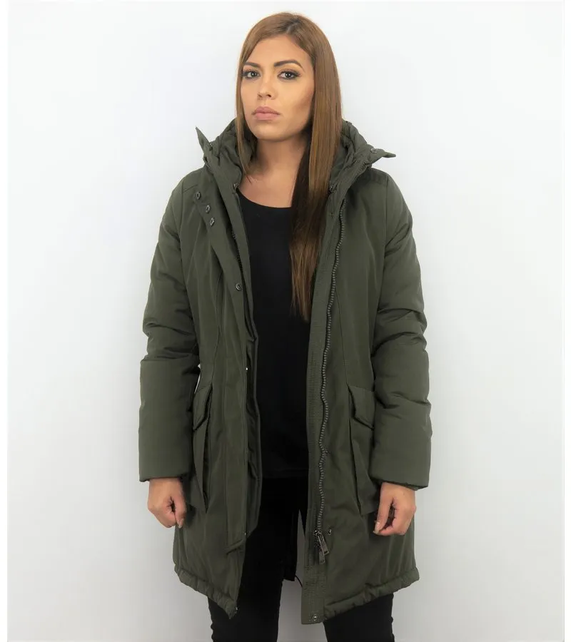 PARKAS MUJER  ABRIGOS DE PIEL  PLUMIFEROS MUJER  VERDE