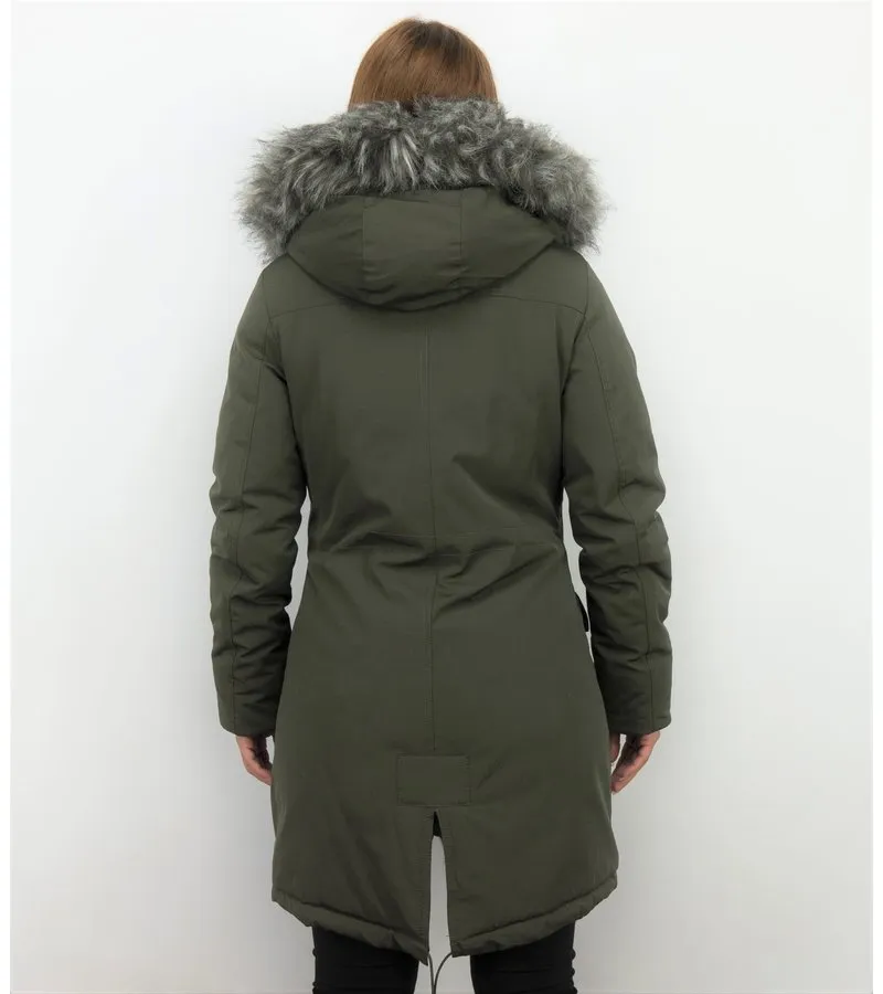 PARKAS MUJER  ABRIGOS DE PIEL  PLUMIFEROS MUJER  VERDE