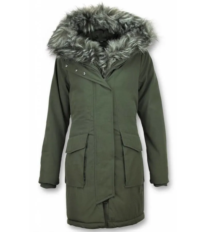 PARKAS MUJER  ABRIGOS DE PIEL  PLUMIFEROS MUJER  VERDE