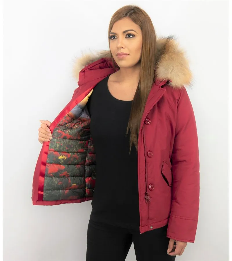 PARKAS MUJER  ABRIGOS MUJER   PARKAS ROJO  ROJO