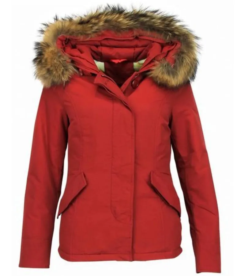 PARKAS MUJER  ABRIGOS MUJER   PARKAS ROJO  ROJO