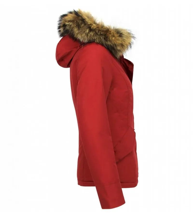 PARKAS MUJER  ABRIGOS MUJER   PARKAS ROJO  ROJO