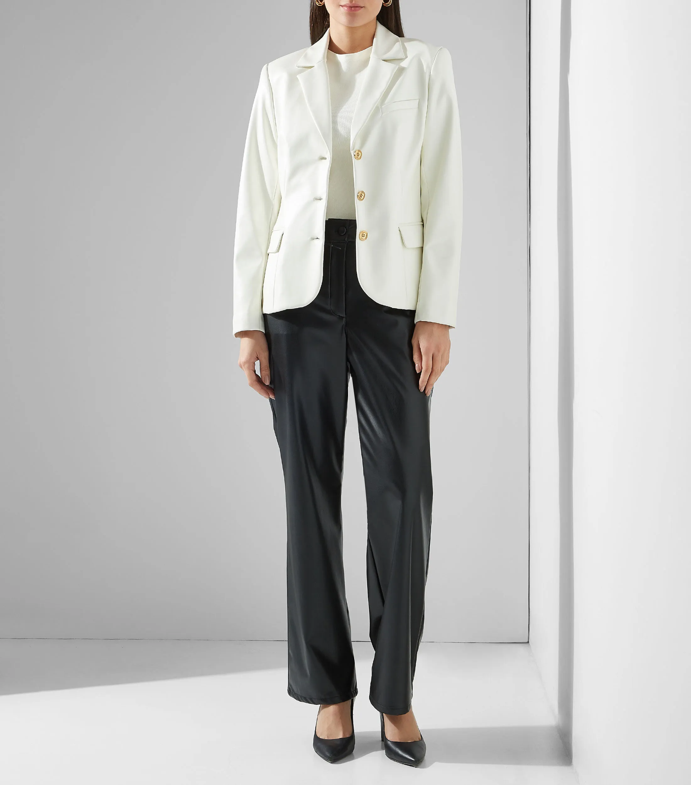 Pertegaz Pantalón de vinipiel Mujer
