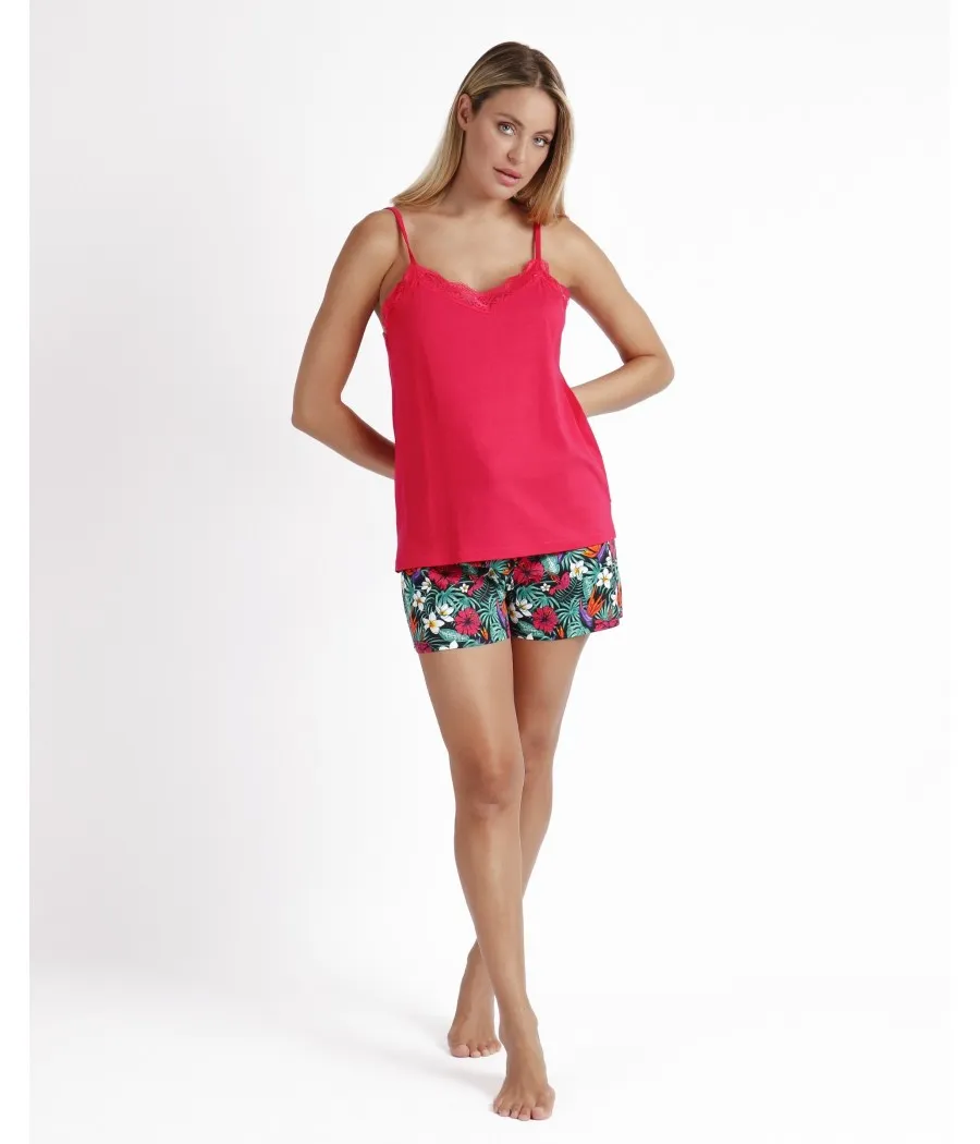 Pijama lencero verano mujer Admas jungle fucsia