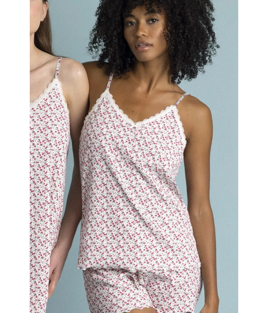 Pijama verano mujer Admas flores canalé